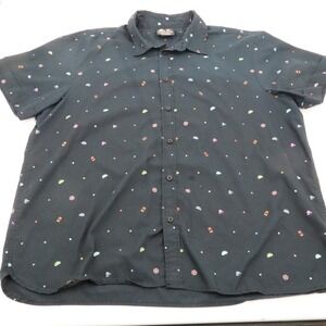 Taco Bell Button Down Shirt Mens XL Black Taco Sauce Bell Print TBN2000BK
